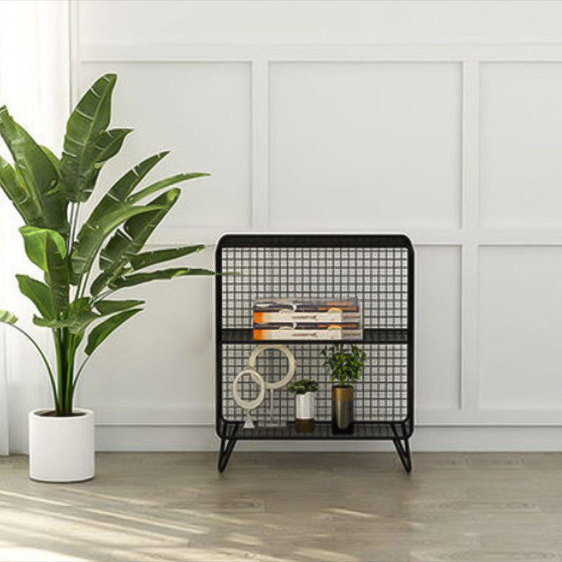 Metal Bookcase Shelf Industrial Closed Bookcase for Study Room 24"L x 12"W x 28"H Black Clearhalo 'Bookcases' 'furn' 'furn_bookcases' 'Furniture' 'furniture_bookcases' 'kitchen' 'kitchen_bookcases' 'Living Room Furniture' 'Office Furniture' 4708806