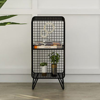 Metal Bookcase Shelf Industrial Closed Bookcase for Study Room 14"L x 12"W x 26"H Black Clearhalo 'Bookcases' 'furn' 'furn_bookcases' 'Furniture' 'furniture_bookcases' 'kitchen' 'kitchen_bookcases' 'Living Room Furniture' 'Office Furniture' 4708808