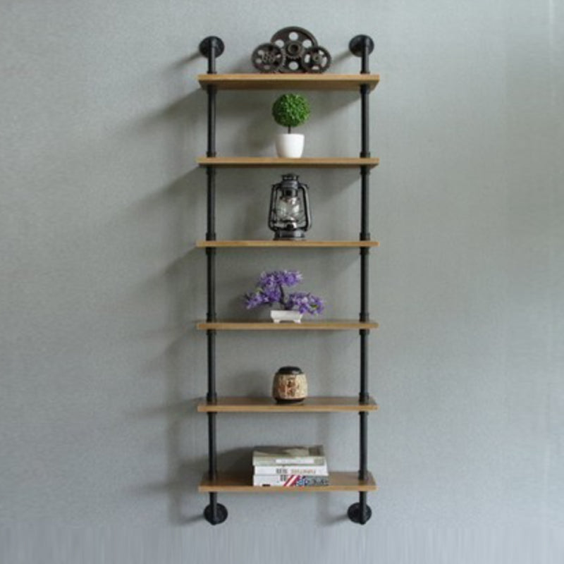 Wall Mounted Bookcase Industrial Metal Floating Shelf for Study Room 23.6"L x 7.9"W x 70.9"H Clearhalo 'Bookcases' 'furn' 'furn_bookcases' 'Furniture' 'furniture_bookcases' 'kitchen' 'kitchen_bookcases' 'Living Room Furniture' 'Office Furniture' 4708879