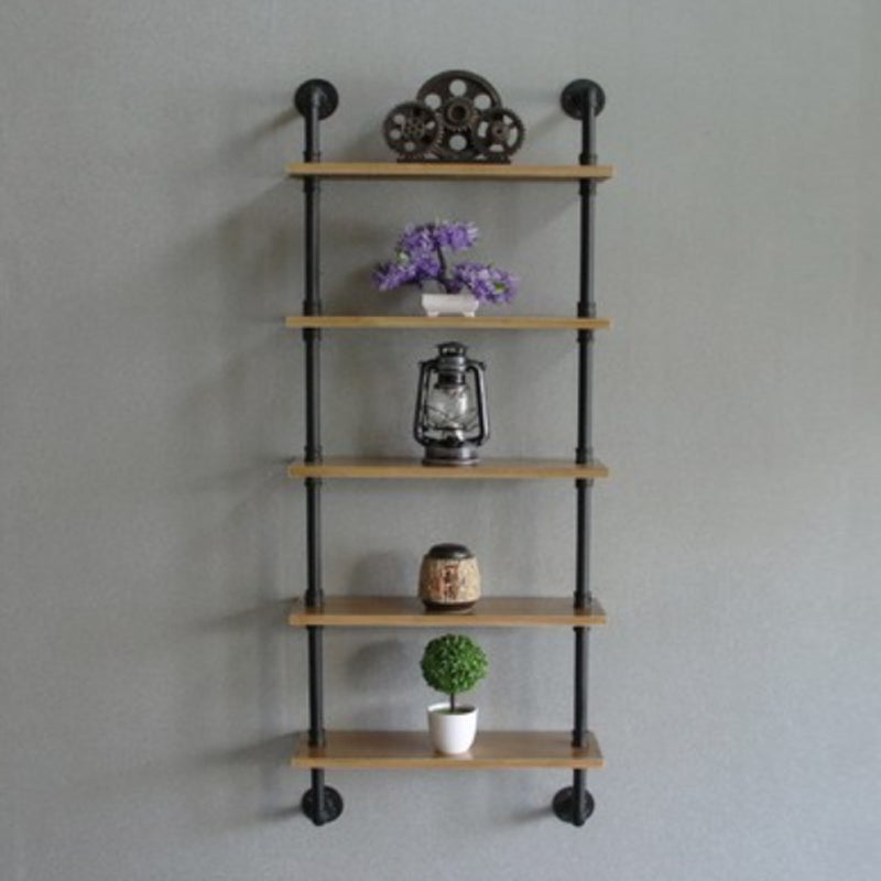 Wall Mounted Bookcase Industrial Metal Floating Shelf for Study Room 23.6"L x 7.9"W x 59.1"H Clearhalo 'Bookcases' 'furn' 'furn_bookcases' 'Furniture' 'furniture_bookcases' 'kitchen' 'kitchen_bookcases' 'Living Room Furniture' 'Office Furniture' 4708893