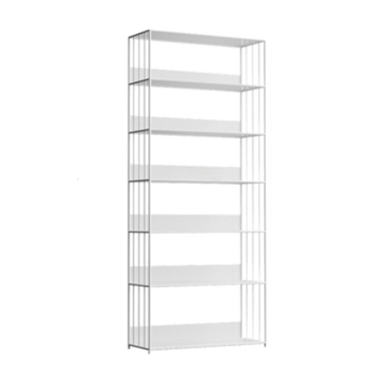 Open Metal Bookcase Modern Style Rectangular Shelve for Study Room 31.5"L x 11.8"W x 74.8"H White Clearhalo 'Bookcases' 'furn' 'furn_bookcases' 'Furniture' 'furniture_bookcases' 'kitchen' 'kitchen_bookcases' 'Living Room Furniture' 'Office Furniture' 4708904