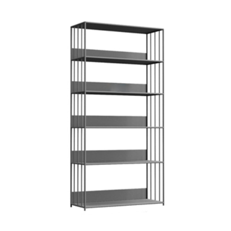 Open Metal Bookcase Modern Style Rectangular Shelve for Study Room 31.5"L x 11.8"W x 63"H Grey Clearhalo 'Bookcases' 'furn' 'furn_bookcases' 'Furniture' 'furniture_bookcases' 'kitchen' 'kitchen_bookcases' 'Living Room Furniture' 'Office Furniture' 4708907