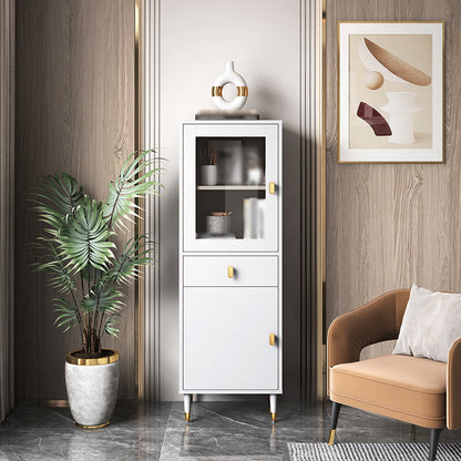 Wood Standard Bookcase Contemporary Book Shelf with Drawer Storage 19.7"L x 11.8"W x 57.9"H White Clearhalo 'Bookcases' 'furn' 'furn_bookcases' 'Furniture' 'furniture_bookcases' 'kitchen' 'kitchen_bookcases' 'Living Room Furniture' 'Office Furniture' 4708950