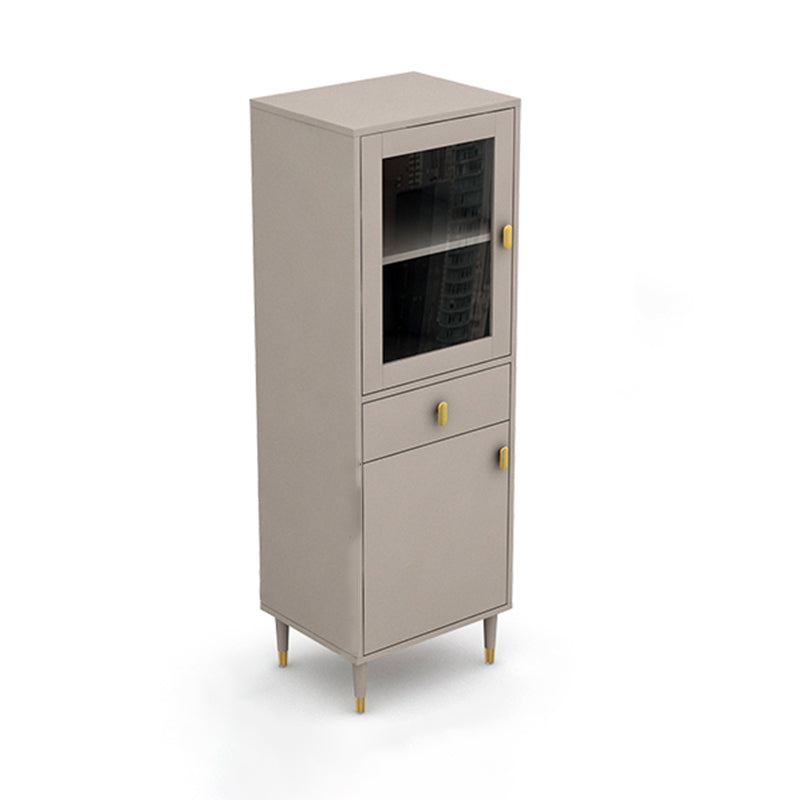 Wood Standard Bookcase Contemporary Book Shelf with Drawer Storage 19.7"L x 11.8"W x 57.9"H Gold Clearhalo 'Bookcases' 'furn' 'furn_bookcases' 'Furniture' 'furniture_bookcases' 'kitchen' 'kitchen_bookcases' 'Living Room Furniture' 'Office Furniture' 4708960