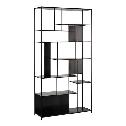 Industrial Style Metal Bookshelf Black Open Shelf Bookcase for Office Clearhalo 'Bookcases' 'furn' 'furn_bookcases' 'Furniture' 'furniture_bookcases' 'kitchen' 'kitchen_bookcases' 'Living Room Furniture' 'Office Furniture' 4708969