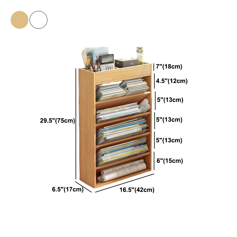 Wood Standard Bookcase Contemporary Style Closed Back Book Shelf Clearhalo 'Bookcases' 'furn' 'furn_bookcases' 'Furniture' 'furniture_bookcases' 'kitchen' 'kitchen_bookcases' 'Living Room Furniture' 'Office Furniture' 4708991