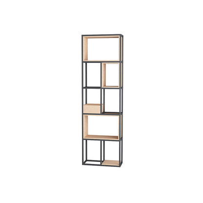 Open Metal Bookcase Minimalist Rectangular Shelf for Study Room 31.5"L x 9.8"W x 78.7"H Black Clearhalo 'Bookcases' 'furn' 'furn_bookcases' 'Furniture' 'furniture_bookcases' 'kitchen' 'kitchen_bookcases' 'Living Room Furniture' 'Office Furniture' 4709003