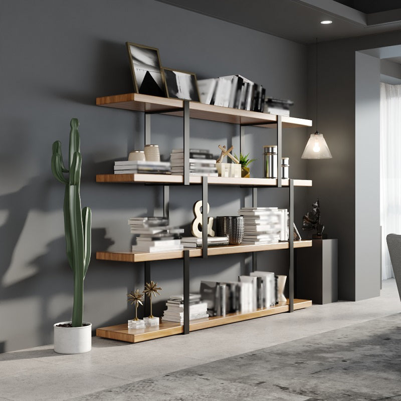 Industrial Style Open Bookshelf Etagere Shelf Bookcase for Home 59.1"L x 13.8"W x 58.3"H Clearhalo 'Bookcases' 'furn' 'furn_bookcases' 'Furniture' 'furniture_bookcases' 'kitchen' 'kitchen_bookcases' 'Living Room Furniture' 'Office Furniture' 4709009
