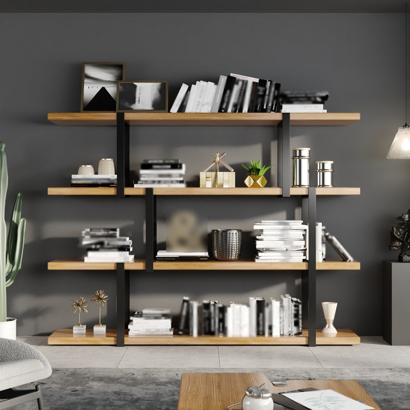 Industrial Style Open Bookshelf Etagere Shelf Bookcase for Home 70.9"L x 13.8"W x 58.3"H Clearhalo 'Bookcases' 'furn' 'furn_bookcases' 'Furniture' 'furniture_bookcases' 'kitchen' 'kitchen_bookcases' 'Living Room Furniture' 'Office Furniture' 4709010