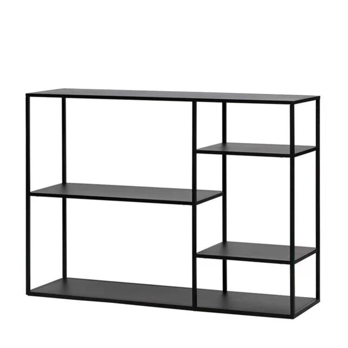 Minimalist Open Etagere Bookcase with Metal Rectangular Shelves Bookcase 39.4"L x 11.8"W x 29.5"H Clearhalo 'Bookcases' 'furn' 'furn_bookcases' 'Furniture' 'furniture_bookcases' 'kitchen' 'kitchen_bookcases' 'Living Room Furniture' 'Office Furniture' 4709028