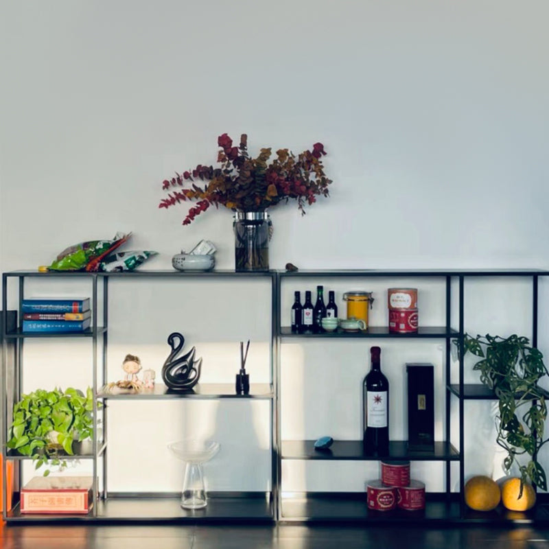 Minimalist Open Etagere Bookcase with Metal Rectangular Shelves Bookcase Clearhalo 'Bookcases' 'furn' 'furn_bookcases' 'Furniture' 'furniture_bookcases' 'kitchen' 'kitchen_bookcases' 'Living Room Furniture' 'Office Furniture' 4709032