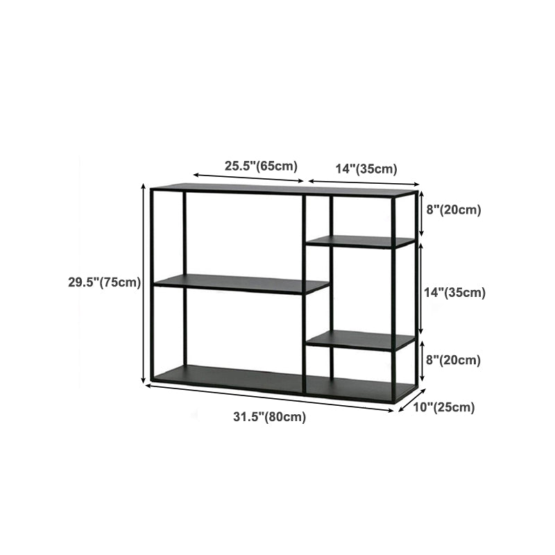 Minimalist Open Etagere Bookcase with Metal Rectangular Shelves Bookcase Clearhalo 'Bookcases' 'furn' 'furn_bookcases' 'Furniture' 'furniture_bookcases' 'kitchen' 'kitchen_bookcases' 'Living Room Furniture' 'Office Furniture' 4709033