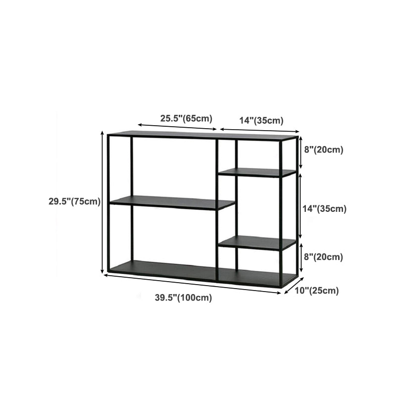Minimalist Open Etagere Bookcase with Metal Rectangular Shelves Bookcase Clearhalo 'Bookcases' 'furn' 'furn_bookcases' 'Furniture' 'furniture_bookcases' 'kitchen' 'kitchen_bookcases' 'Living Room Furniture' 'Office Furniture' 4709034
