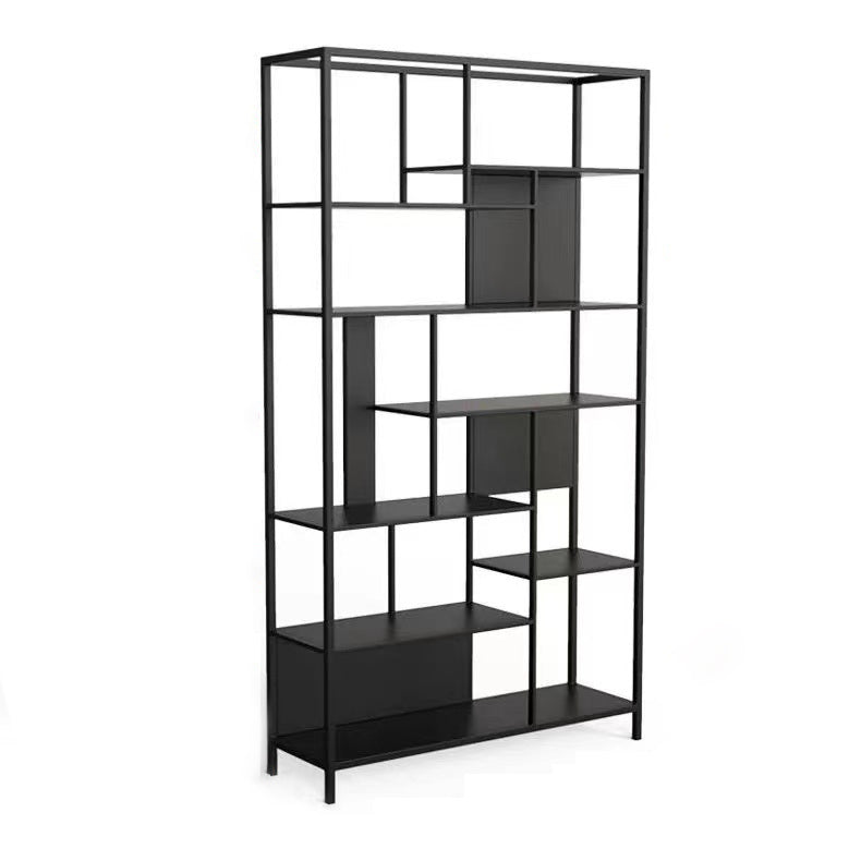 Open Etagere Bookcase Modern Style Shelf Bookcase with Metal Material Black Clearhalo 'Bookcases' 'furn' 'furn_bookcases' 'Furniture' 'furniture_bookcases' 'kitchen' 'kitchen_bookcases' 'Living Room Furniture' 'Office Furniture' 4709054
