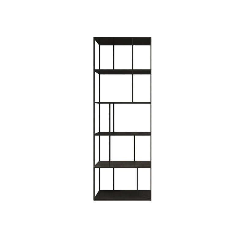 Industrial Style Metal Etagere Bookcase with Rectangular Shelves Bookcase 39"L x 10"W x 71"H Clearhalo 'Bookcases' 'furn' 'furn_bookcases' 'Furniture' 'furniture_bookcases' 'kitchen' 'kitchen_bookcases' 'Living Room Furniture' 'Office Furniture' 4709081