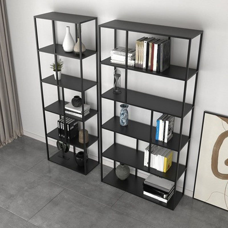 Industrial Style Metal Etagere Bookcase with Rectangular Shelves Bookcase Clearhalo 'Bookcases' 'furn' 'furn_bookcases' 'Furniture' 'furniture_bookcases' 'kitchen' 'kitchen_bookcases' 'Living Room Furniture' 'Office Furniture' 4709088