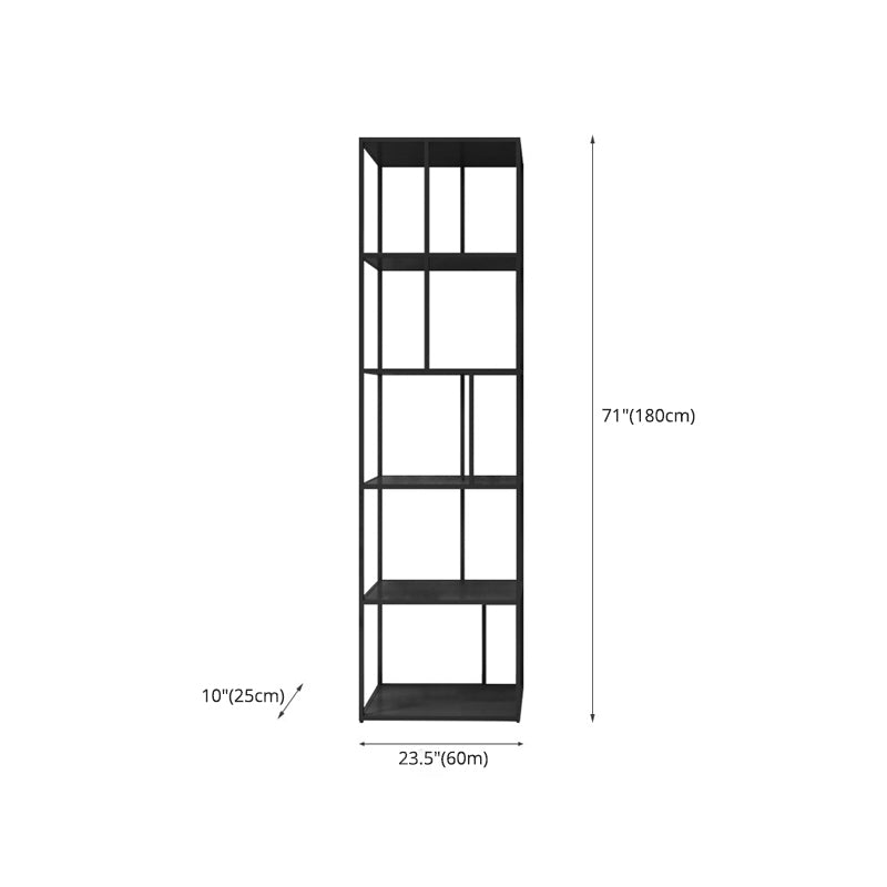 Industrial Style Metal Etagere Bookcase with Rectangular Shelves Bookcase Clearhalo 'Bookcases' 'furn' 'furn_bookcases' 'Furniture' 'furniture_bookcases' 'kitchen' 'kitchen_bookcases' 'Living Room Furniture' 'Office Furniture' 4709089