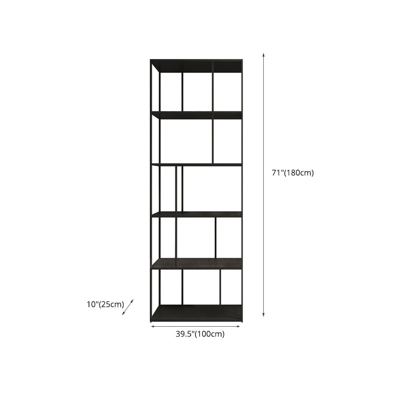 Industrial Style Metal Etagere Bookcase with Rectangular Shelves Bookcase Clearhalo 'Bookcases' 'furn' 'furn_bookcases' 'Furniture' 'furniture_bookcases' 'kitchen' 'kitchen_bookcases' 'Living Room Furniture' 'Office Furniture' 4709091