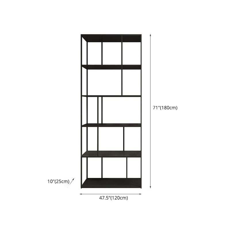 Industrial Style Metal Etagere Bookcase with Rectangular Shelves Bookcase Clearhalo 'Bookcases' 'furn' 'furn_bookcases' 'Furniture' 'furniture_bookcases' 'kitchen' 'kitchen_bookcases' 'Living Room Furniture' 'Office Furniture' 4709092