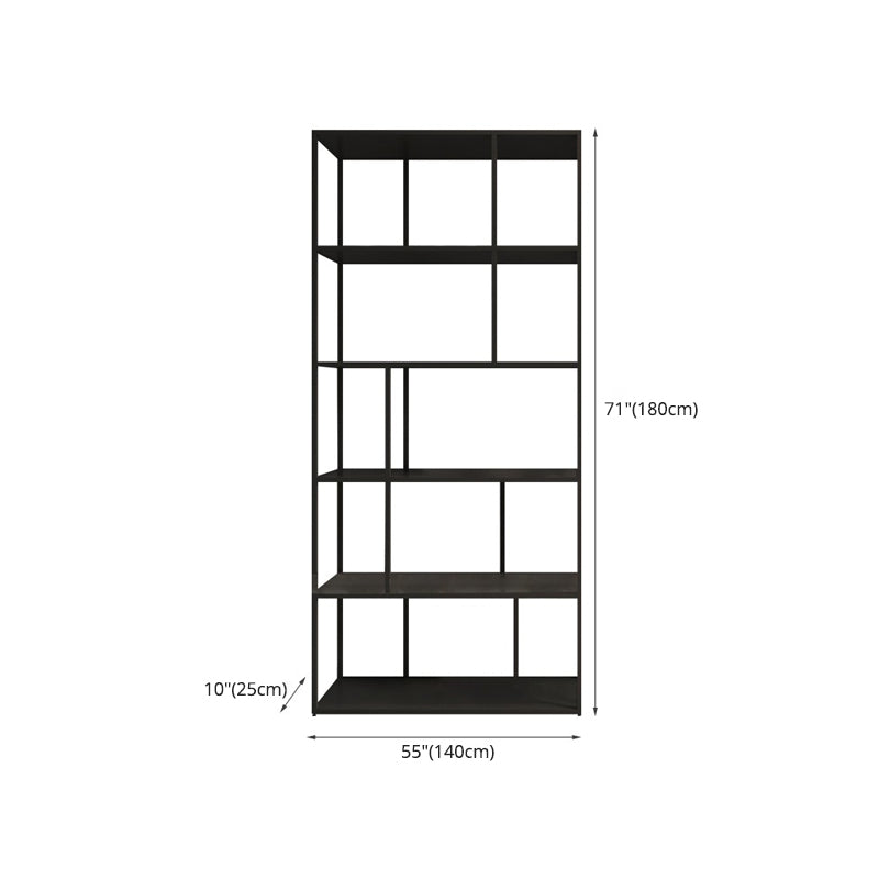 Industrial Style Metal Etagere Bookcase with Rectangular Shelves Bookcase Clearhalo 'Bookcases' 'furn' 'furn_bookcases' 'Furniture' 'furniture_bookcases' 'kitchen' 'kitchen_bookcases' 'Living Room Furniture' 'Office Furniture' 4709093
