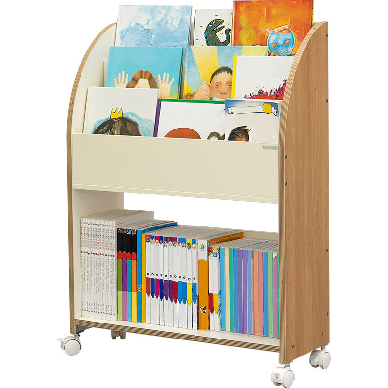 Contemporary Bookshelf Engineered Wood Open Shelf for Office with Caster Wheels Clearhalo 'Bookcases' 'Furniture' 'furniture_bookcases' 'kitchen' 'kitchen_bookcases' 'Living Room Furniture' 'Office Furniture' 4709102