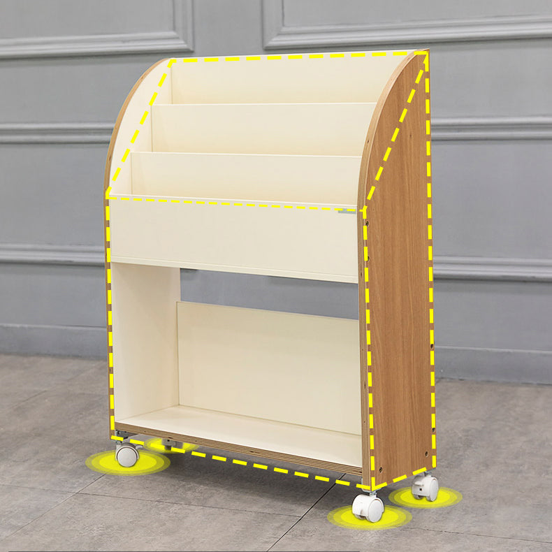 Contemporary Bookshelf Engineered Wood Open Shelf for Office with Caster Wheels Clearhalo 'Bookcases' 'Furniture' 'furniture_bookcases' 'kitchen' 'kitchen_bookcases' 'Living Room Furniture' 'Office Furniture' 4709104