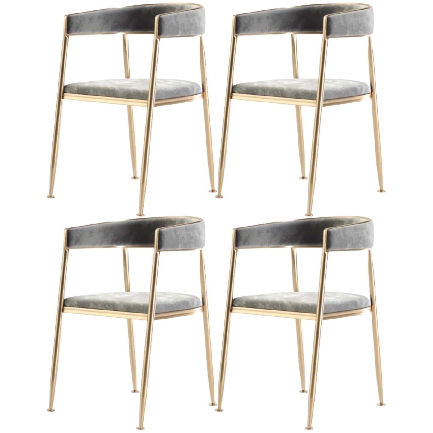 Glam 1/4/5 Pieces Dining Room Chair Set Rectangle Dining Table Set 4 Grey Chairs Clearhalo 'Dining Room Sets' 'Dining Tables & Seating' 'dining_room_set' 'furn' 'furn_dining_room_set' 'Furniture' 'furniture_dining_room_set' 'Kitchen & Dining Furniture' 4713045