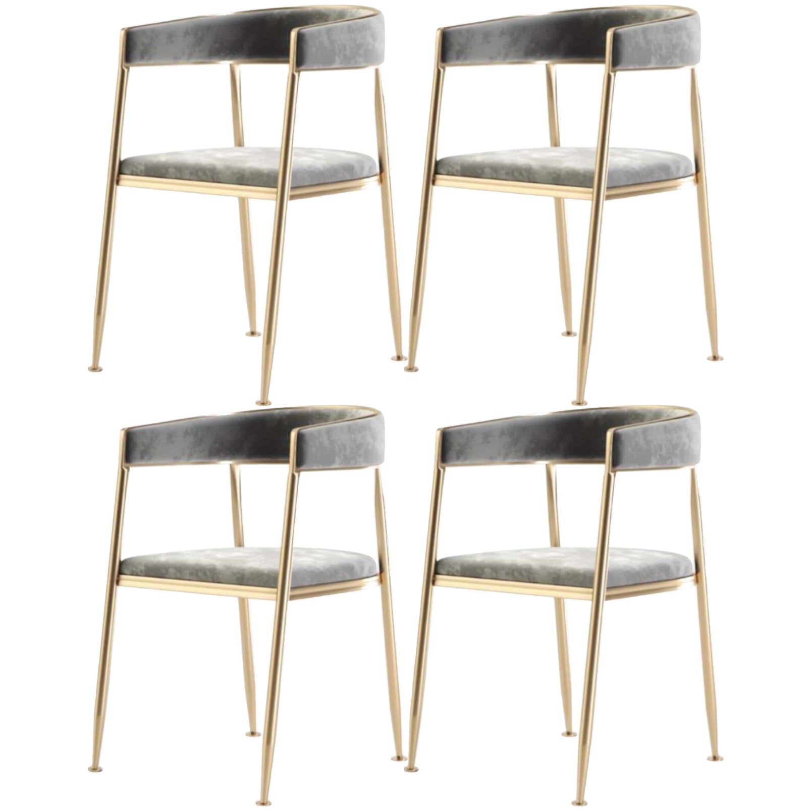 Glam 1/4/5 Pieces Dining Room Chair Set Rectangle Dining Table Set 4 Grey Chairs Clearhalo 'Dining Room Sets' 'Dining Tables & Seating' 'dining_room_set' 'furn' 'furn_dining_room_set' 'Furniture' 'furniture_dining_room_set' 'Kitchen & Dining Furniture' 4713045