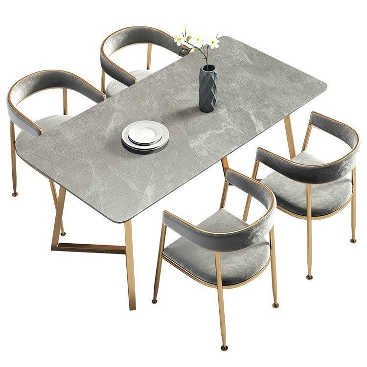 Glam 1/4/5 Pieces Dining Room Chair Set Rectangle Dining Table Set Clearhalo 'Dining Room Sets' 'Dining Tables & Seating' 'dining_room_set' 'furn' 'furn_dining_room_set' 'Furniture' 'furniture_dining_room_set' 'Kitchen & Dining Furniture' 4713051