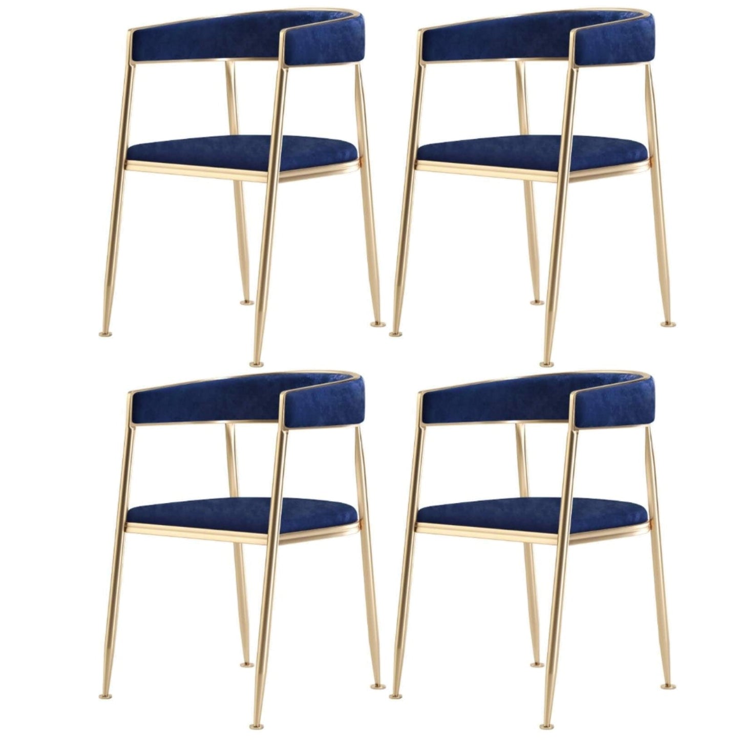 Glam 1/4/5 Pieces Dining Room Chair Set Rectangle Dining Table Set 4 Blue Chairs Clearhalo 'Dining Room Sets' 'Dining Tables & Seating' 'dining_room_set' 'furn' 'furn_dining_room_set' 'Furniture' 'furniture_dining_room_set' 'Kitchen & Dining Furniture' 4713056