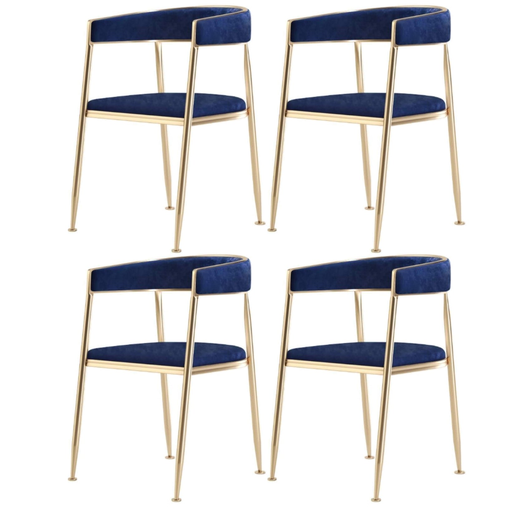 Glam 1/4/5 Pieces Dining Room Chair Set Rectangle Dining Table Set 4 Blue Chairs Clearhalo 'Dining Room Sets' 'Dining Tables & Seating' 'dining_room_set' 'furn' 'furn_dining_room_set' 'Furniture' 'furniture_dining_room_set' 'Kitchen & Dining Furniture' 4713056