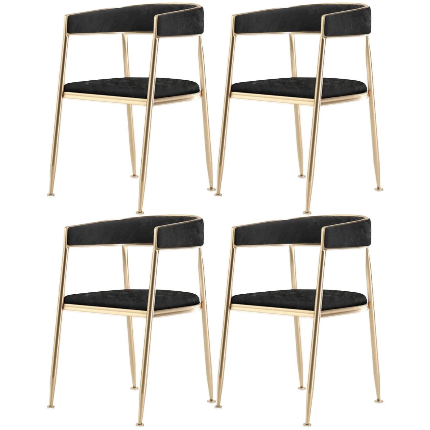 Glam 1/4/5 Pieces Dining Room Chair Set Rectangle Dining Table Set 4 Black Chairs Clearhalo 'Dining Room Sets' 'Dining Tables & Seating' 'dining_room_set' 'furn' 'furn_dining_room_set' 'Furniture' 'furniture_dining_room_set' 'Kitchen & Dining Furniture' 4713057