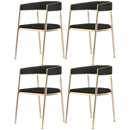 Glam 1/4/5 Pieces Dining Room Chair Set Rectangle Dining Table Set 4 Black Chairs Clearhalo 'Dining Room Sets' 'Dining Tables & Seating' 'dining_room_set' 'furn' 'furn_dining_room_set' 'Furniture' 'furniture_dining_room_set' 'Kitchen & Dining Furniture' 4713057