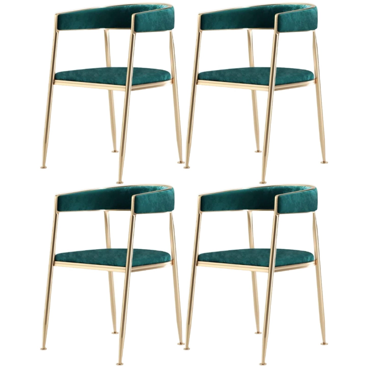 Glam 1/4/5 Pieces Dining Room Chair Set Rectangle Dining Table Set 4 Green Chairs Clearhalo 'Dining Room Sets' 'Dining Tables & Seating' 'dining_room_set' 'furn' 'furn_dining_room_set' 'Furniture' 'furniture_dining_room_set' 'Kitchen & Dining Furniture' 4713058