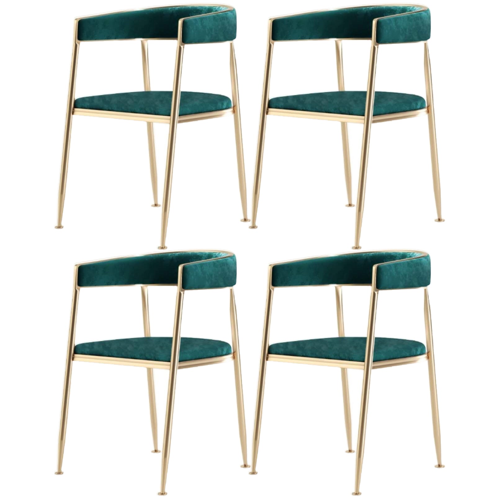 Glam 1/4/5 Pieces Dining Room Chair Set Rectangle Dining Table Set 4 Green Chairs Clearhalo 'Dining Room Sets' 'Dining Tables & Seating' 'dining_room_set' 'furn' 'furn_dining_room_set' 'Furniture' 'furniture_dining_room_set' 'Kitchen & Dining Furniture' 4713058