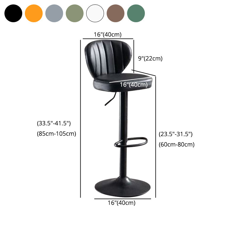 Industrial Design Armless Low Back Counter Stools for Home Leather Stools Clearhalo 'Bar Furniture' 'Bar Stools' 'bar_stools' 'furn' 'furn_bar_stools' 'Furniture' 'furniture_bar_stools' 'Kitchen & Dining Furniture' 4713509