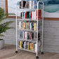 Steel Industrial Etagere Bookshelf Open Vertical Bookshelf with Caster Wheels Clearhalo 'Bookcases' 'furn' 'furn_bookcases' 'Furniture' 'furniture_bookcases' 'kitchen' 'kitchen_bookcases' 'Living Room Furniture' 'Office Furniture' 4718750