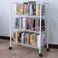 Steel Industrial Etagere Bookshelf Open Vertical Bookshelf with Caster Wheels 19.7"L x 10.6"W x 26.8"H White Clearhalo 'Bookcases' 'furn' 'furn_bookcases' 'Furniture' 'furniture_bookcases' 'kitchen' 'kitchen_bookcases' 'Living Room Furniture' 'Office Furniture' 4718751