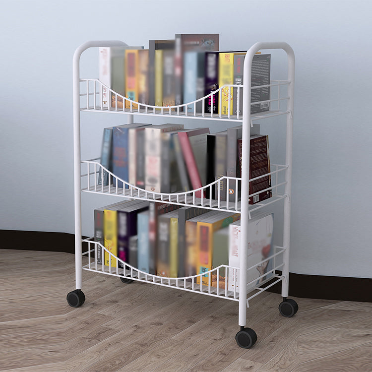 Steel Industrial Etagere Bookshelf Open Vertical Bookshelf with Caster Wheels Clearhalo 'Bookcases' 'furn' 'furn_bookcases' 'Furniture' 'furniture_bookcases' 'kitchen' 'kitchen_bookcases' 'Living Room Furniture' 'Office Furniture' 4718755