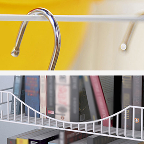 Steel Industrial Etagere Bookshelf Open Vertical Bookshelf with Caster Wheels Clearhalo 'Bookcases' 'furn' 'furn_bookcases' 'Furniture' 'furniture_bookcases' 'kitchen' 'kitchen_bookcases' 'Living Room Furniture' 'Office Furniture' 4718757