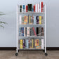 Steel Industrial Etagere Bookshelf Open Vertical Bookshelf with Caster Wheels 19.7"L x 10.6"W x 35.4"H White Clearhalo 'Bookcases' 'furn' 'furn_bookcases' 'Furniture' 'furniture_bookcases' 'kitchen' 'kitchen_bookcases' 'Living Room Furniture' 'Office Furniture' 4718763