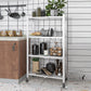 Industrial Open Etagere Bookshelf Metal Bookshelf with Caster Wheels 24"L x 14.4"W x 50.2"H White Clearhalo 'Bookcases' 'furn' 'furn_bookcases' 'Furniture' 'furniture_bookcases' 'kitchen' 'kitchen_bookcases' 'Living Room Furniture' 'Office Furniture' 4718777