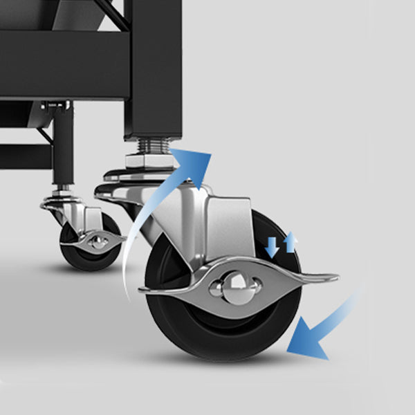 Industrial Open Etagere Bookshelf Metal Bookshelf with Caster Wheels Clearhalo 'Bookcases' 'furn' 'furn_bookcases' 'Furniture' 'furniture_bookcases' 'kitchen' 'kitchen_bookcases' 'Living Room Furniture' 'Office Furniture' 4718780