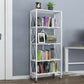 Industrial Open Etagere Bookshelf Metal Bookshelf with Caster Wheels 28.1"L x 14.4"W x 64.2"H White Clearhalo 'Bookcases' 'furn' 'furn_bookcases' 'Furniture' 'furniture_bookcases' 'kitchen' 'kitchen_bookcases' 'Living Room Furniture' 'Office Furniture' 4718786