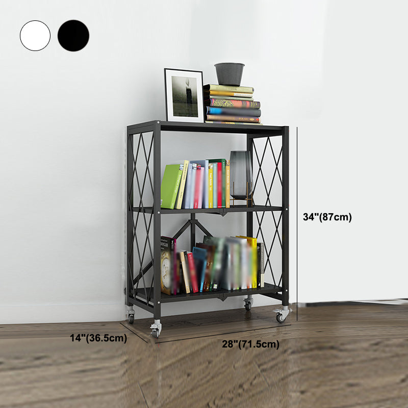 Industrial Open Etagere Bookshelf Metal Bookshelf with Caster Wheels Clearhalo 'Bookcases' 'furn' 'furn_bookcases' 'Furniture' 'furniture_bookcases' 'kitchen' 'kitchen_bookcases' 'Living Room Furniture' 'Office Furniture' 4718800