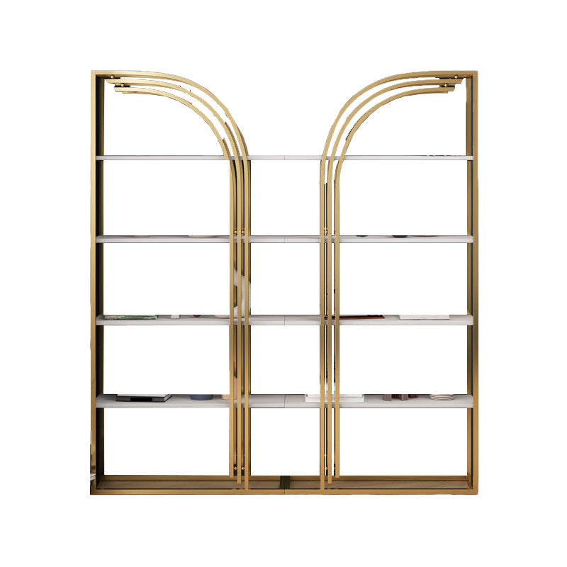 12"W Bookshelf Open Back Glam Style Bookcase for Study Room Home Office 63"L x 11.8"W x 68.9"H Clearhalo 'Bookcases' 'furn' 'furn_bookcases' 'Furniture' 'furniture_bookcases' 'kitchen' 'kitchen_bookcases' 'Living Room Furniture' 'Office Furniture' 4718811