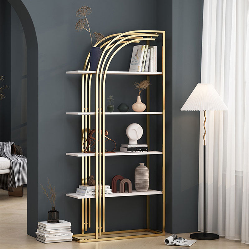 12"W Bookshelf Open Back Glam Style Bookcase for Study Room Home Office Clearhalo 'Bookcases' 'furn' 'furn_bookcases' 'Furniture' 'furniture_bookcases' 'kitchen' 'kitchen_bookcases' 'Living Room Furniture' 'Office Furniture' 4718816