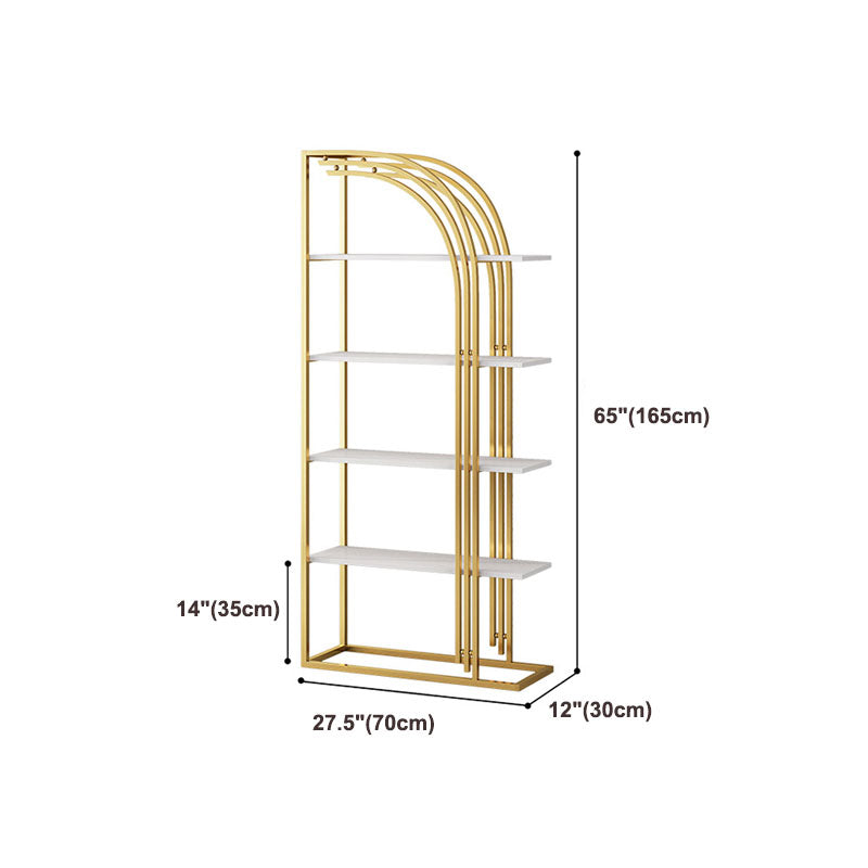 12"W Bookshelf Open Back Glam Style Bookcase for Study Room Home Office Clearhalo 'Bookcases' 'furn' 'furn_bookcases' 'Furniture' 'furniture_bookcases' 'kitchen' 'kitchen_bookcases' 'Living Room Furniture' 'Office Furniture' 4718819