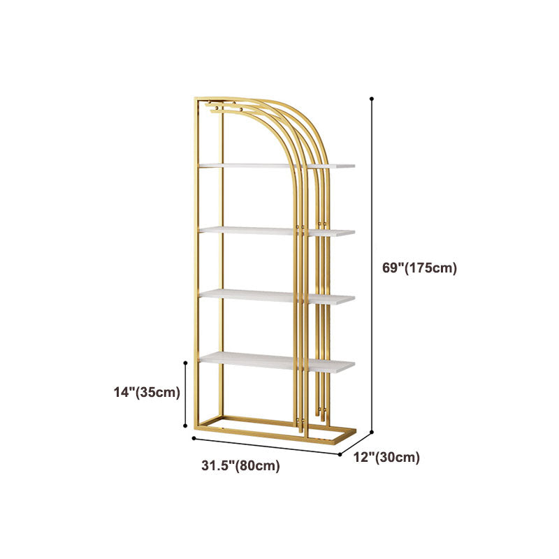 12"W Bookshelf Open Back Glam Style Bookcase for Study Room Home Office Clearhalo 'Bookcases' 'furn' 'furn_bookcases' 'Furniture' 'furniture_bookcases' 'kitchen' 'kitchen_bookcases' 'Living Room Furniture' 'Office Furniture' 4718820