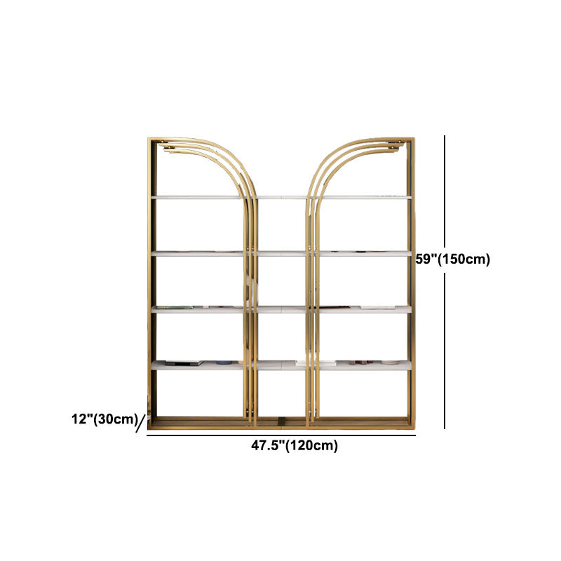 12"W Bookshelf Open Back Glam Style Bookcase for Study Room Home Office Clearhalo 'Bookcases' 'furn' 'furn_bookcases' 'Furniture' 'furniture_bookcases' 'kitchen' 'kitchen_bookcases' 'Living Room Furniture' 'Office Furniture' 4718822